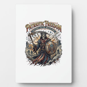 Patriotic Apocalyptic Liberty Reaper Zombie Apocal Plaque