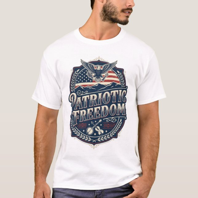 Patriotic Appalachian Heritage Vector Graphic Tee (Front)