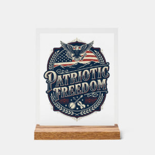 Patriotic Appalachian Heritage Vector Graphic Tee Acrylic Sign
