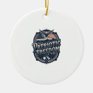 Patriotic Appalachian Heritage Vector Graphic Tee Ceramic Ornament