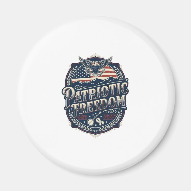 Patriotic Appalachian Heritage Vector Graphic Tee Magnet (Front)