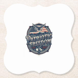 Patriotic Appalachian Heritage Vector Graphic Tee Paper Coaster