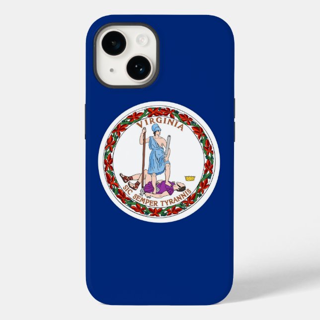 Patriotic Apple 14 Case-Mate, Virginia flag Case-Mate iPhone Case (Back)