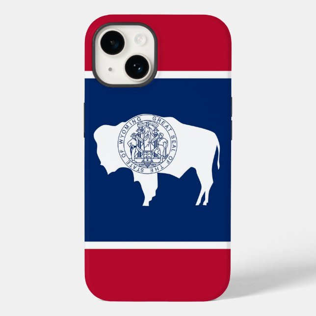 Patriotic Apple 14 Case-Mate, Wyoming flag Case-Mate iPhone Case (Back)
