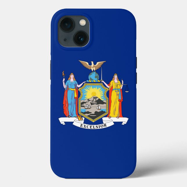 Patriotic Apple iPhone 13 Case-Mate, New York Flag Case-Mate iPhone Case (Back)