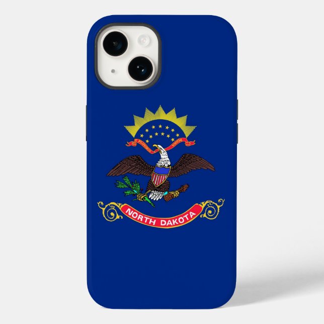 Patriotic Apple iPhone 14 Case-Mate, North Dakota Case-Mate iPhone Case (Back)