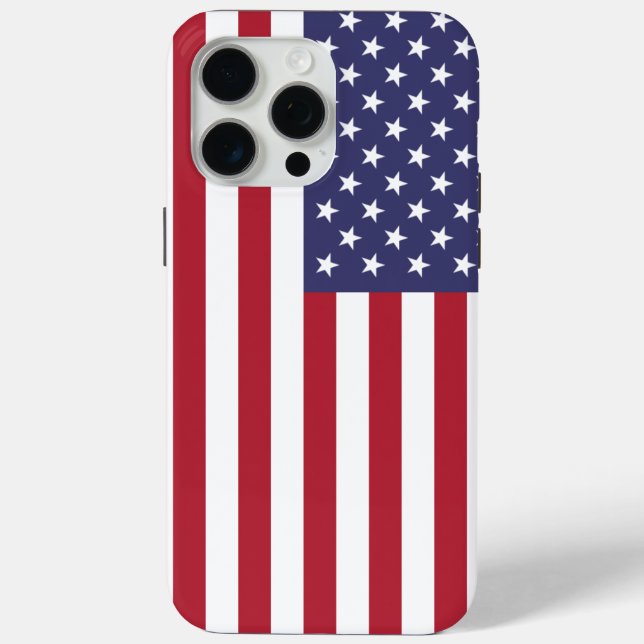 Patriotic Apple iPhone 15 Pro Max Case, USA flag Case-Mate iPhone Case (Back)