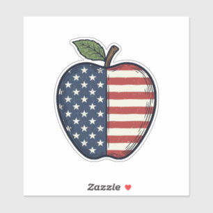 Patriotic Apple Vintage Engraving Vector Design_1