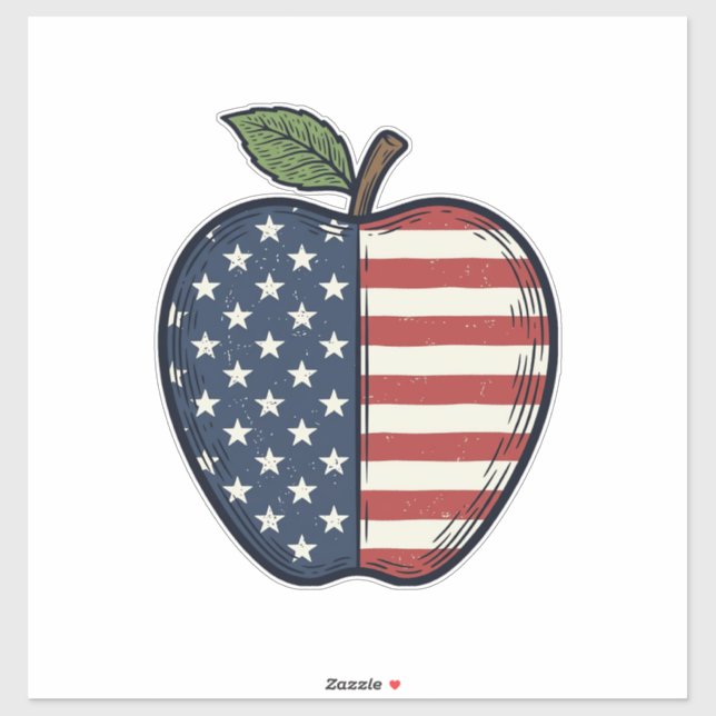 Patriotic Apple Vintage Engraving Vector Design_1 (Sheet)