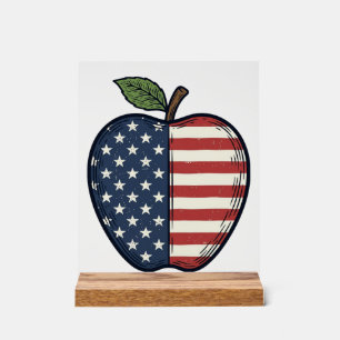 Patriotic Apple Vintage Engraving Vector Design_1 Acrylic Sign