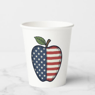 Patriotic Apple Vintage Engraving Vector Design_1 Paper Cups