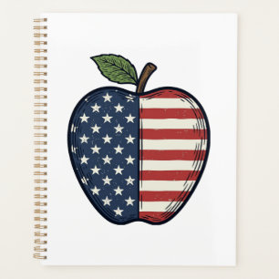 Patriotic Apple Vintage Engraving Vector Design_1 Planner