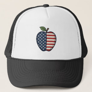 Patriotic Apple Vintage Engraving Vector Design_1 Trucker Hat