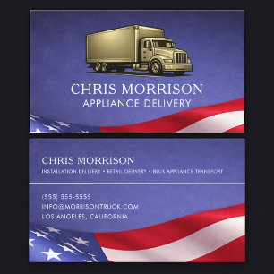 Patriotic Appliance Delivery Truck Driver Trucking Business Card
