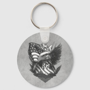 Patriotic Appreciation Thank You Military Veterans Key Ring