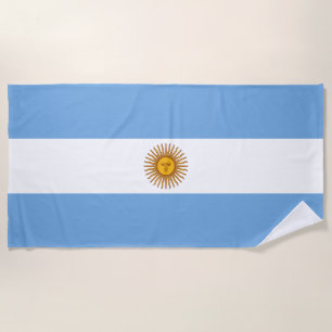 Patriotic Argentinian Flag Beach Towel