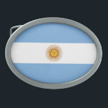 Patriotic Argentinian Flag Belt Buckle<br><div class="desc">The national flag of Argentina.</div>