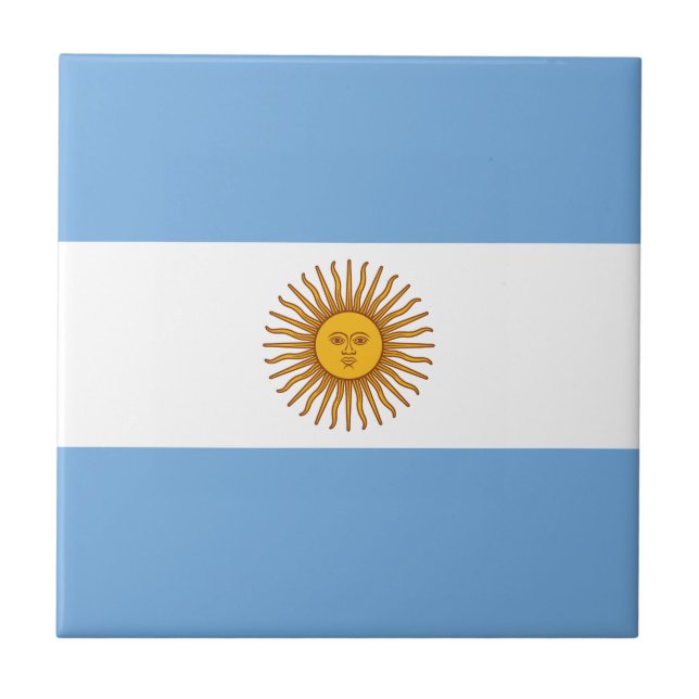 Patriotic Argentinian Flag Ceramic Tile (Front)