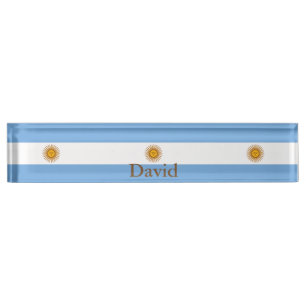 Patriotic Argentinian Flag Desk Name Plate