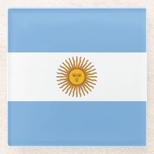 Patriotic Argentinian Flag Glass Coaster