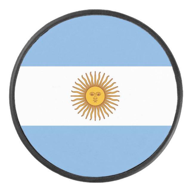 Patriotic Argentinian Flag Hockey Puck (Front)