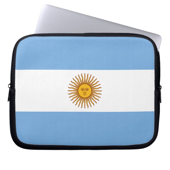 Patriotic Argentinian Flag Laptop Sleeve (Front)