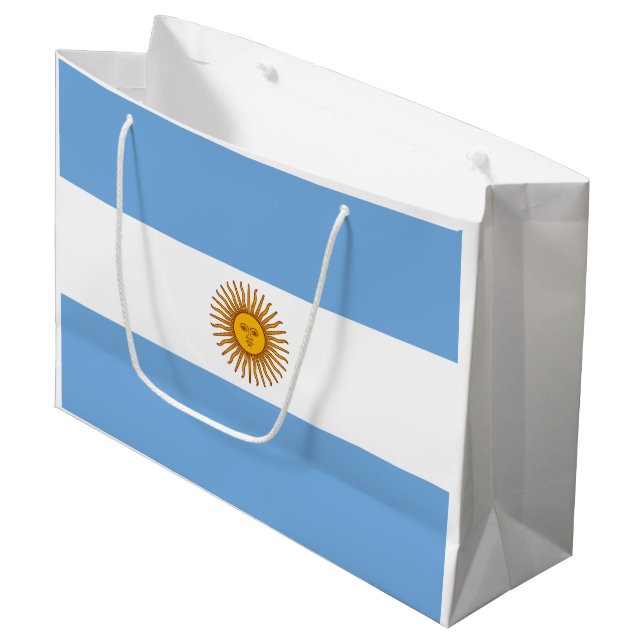 Patriotic Argentinian Flag Large Gift Bag (Front Angled)