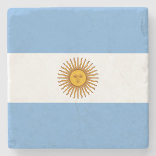 Patriotic Argentinian Flag Stone Coaster