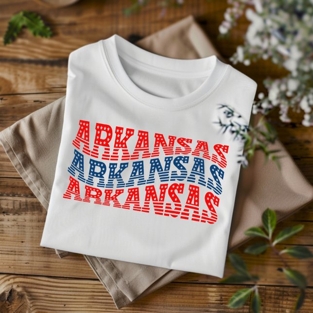 Patriotic Arkansas Red and Blue Boho T-Shirt  (Creator Uploaded)