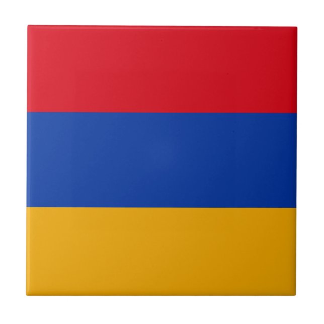 Patriotic Armenian Flag Ceramic Tile (Front)