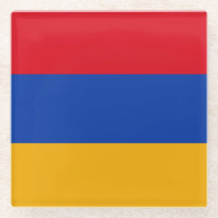 Patriotic Armenian Flag Glass Coaster
