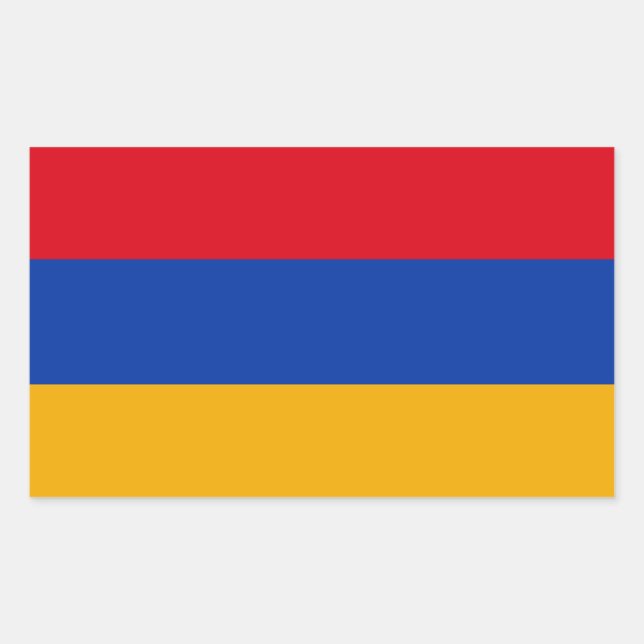 Patriotic Armenian Flag Rectangular Sticker (Front)
