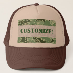 Patriotic Army Custom Green Camouflage Designs Trucker Hat