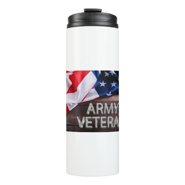 Patriotic “Army Veteran” Thermal Tumbler (Front)
