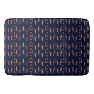 Patriotic Art Deco - Red Ivory on Navy Blue v2 Bla Bath Mat