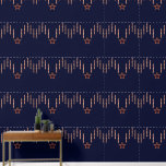 Patriotic Art Deco - Red Ivory on Navy Blue v3 Wallpaper<br><div class="desc">Original design on this fab Peel 'n Stick Wallpaper was inspired in part by a 1940's era Art Deco Necktie! With a subtle patriotic feel that's perfectly set off against a deep rich navy blue background, I've combined gold-rimmed red stars w/ clusters of 5 narrow ivory strips overlaid w/ red...</div>