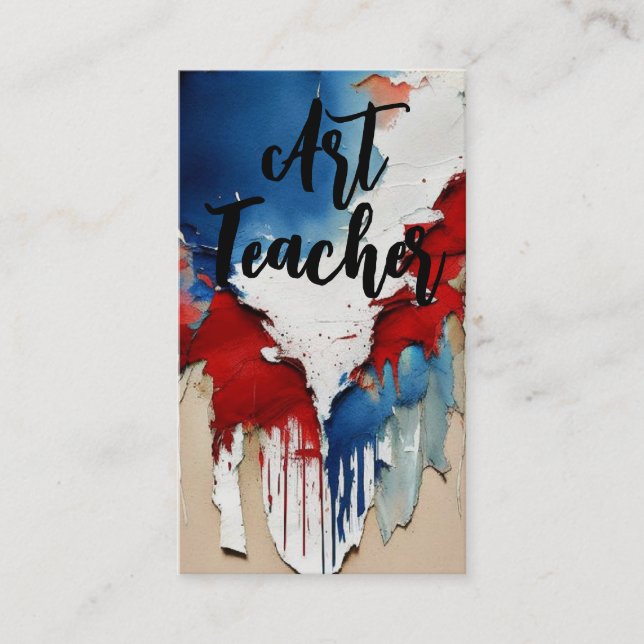 Patriotic Art Teacher Business Card (Front)