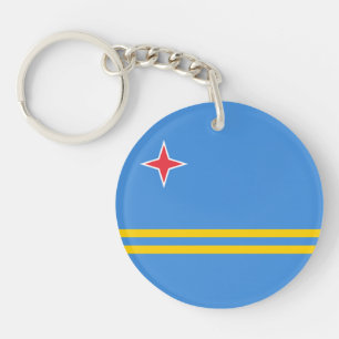 Patriotic Aruba Flag Key Ring