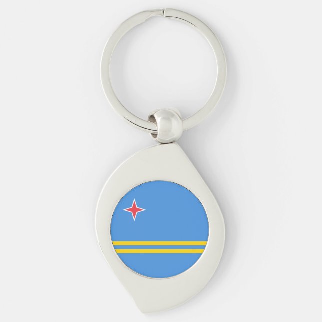 Patriotic Aruba Flag Key Ring (Front)