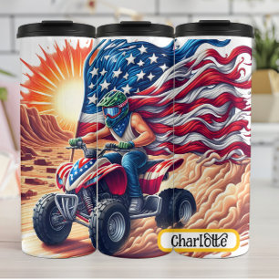 Patriotic ATV: Freedom Ride Adventure Thermal Tumbler