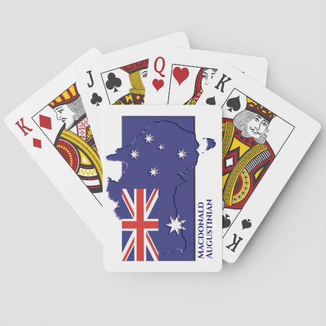 Patriotic AUSTRALIA FLAG MAP Personalised Playing Cards (Back)