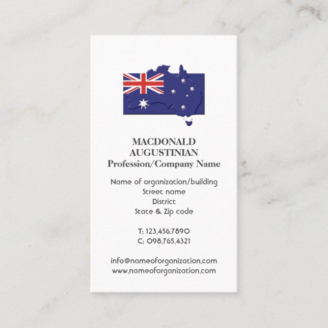 Patriotic | AUSTRALIA FLAG | Photo Business Card (Front)