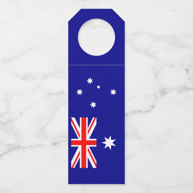 Patriotic Australian Flag Bottle Tag (Front)