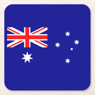 Patriotic Australian Flag Square Paper Coaster