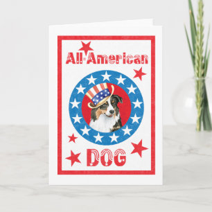 Patriotic Australian Shepherd Card