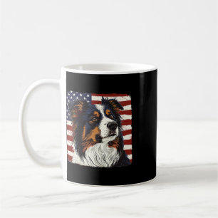 Patriotic Australian Shepherd Dog Image Shirt 4th Coffee Mug