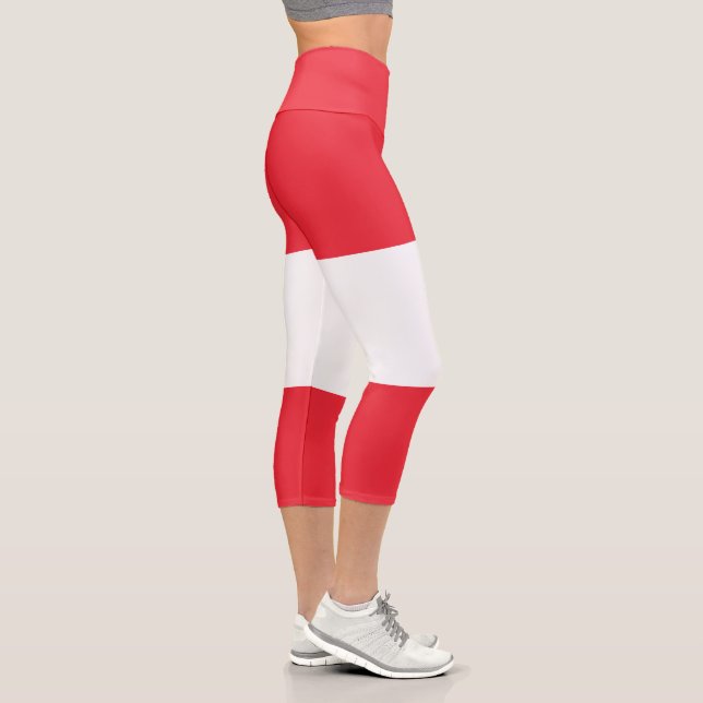 Patriotic Austrian Flag Capri Leggings (Right)