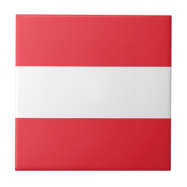 Patriotic Austrian Flag Ceramic Tile (Front)