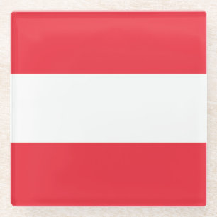 Patriotic Austrian Flag Glass Coaster