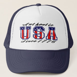 Patriotic Authentic U.S.A Since 1776 Trucker Hat